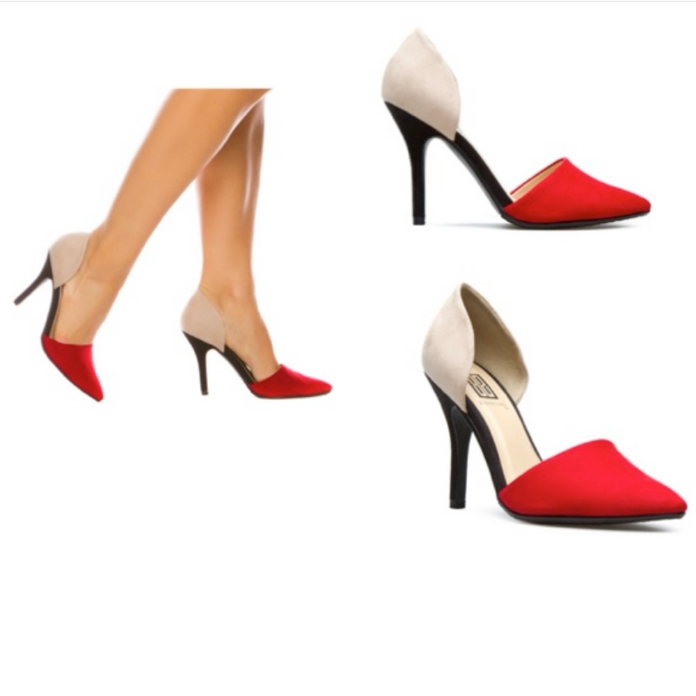 Chinese Laundry Vibrant Red and Elegant Cream Heels